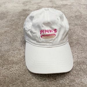 Pink's Hot Dogs White Baseball Cap Hat